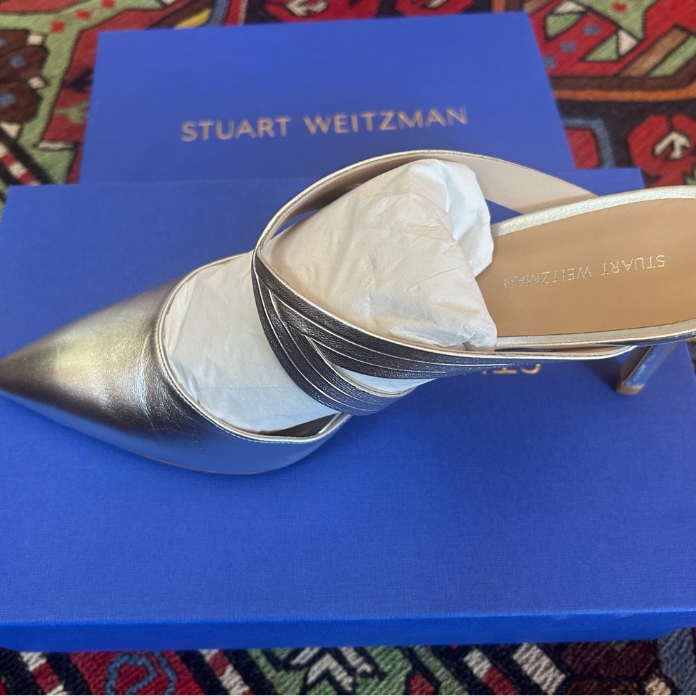 Stuart Weitzman cutout leather mule